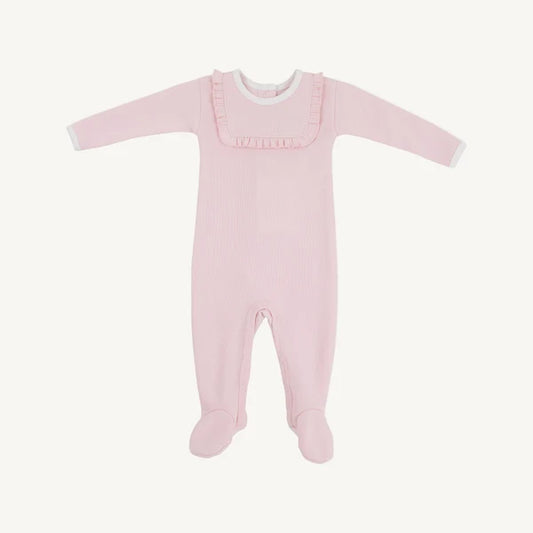 Rock Me Romper Ribbed Palm Beach Pink Worth Ave White