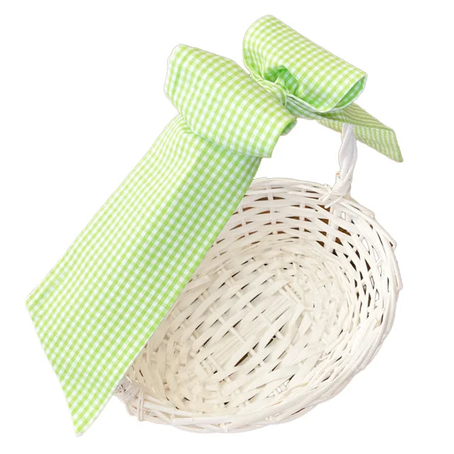 Lime Gingham Basket Bow