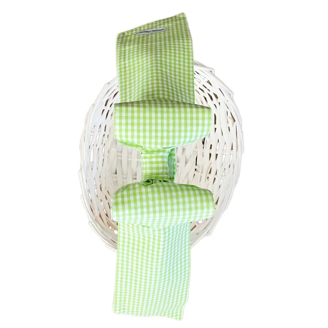 Lime Gingham Basket Bow