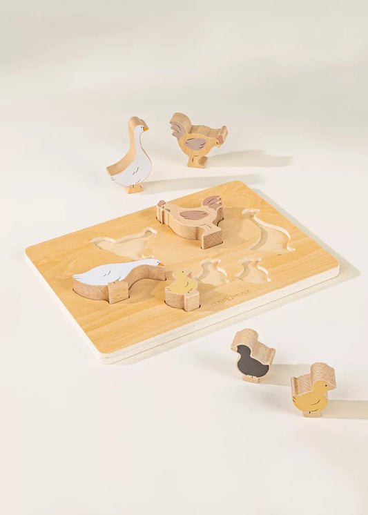 Barnyard Animals on Wooden Plate
