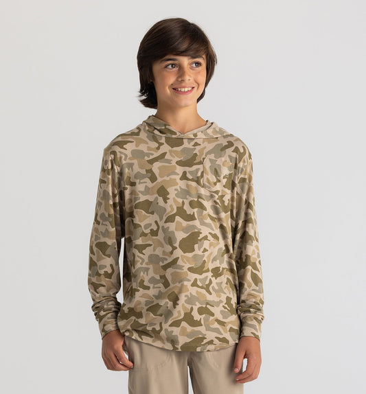 Youth Bamboo Shade Hoodie Barrier Island Camo