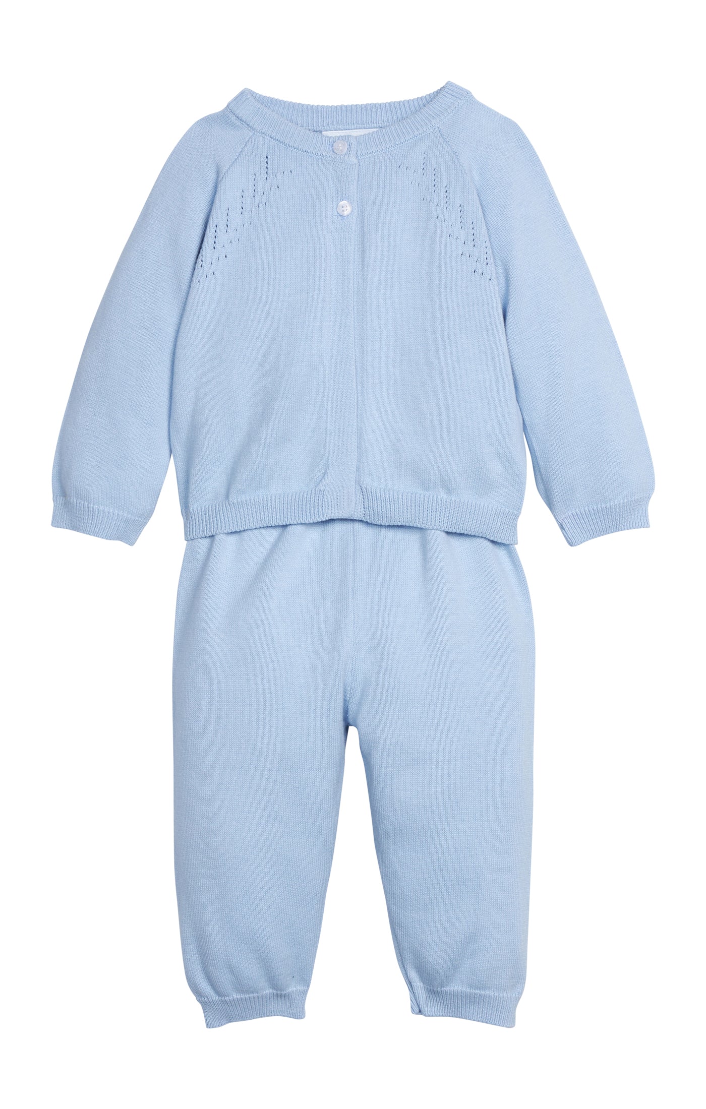 Pointelle Knit Set Light Blue