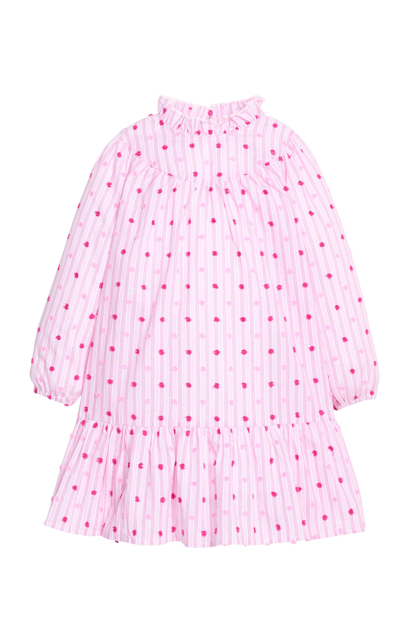 Jody Dress Magenta Clip Dot Stripe