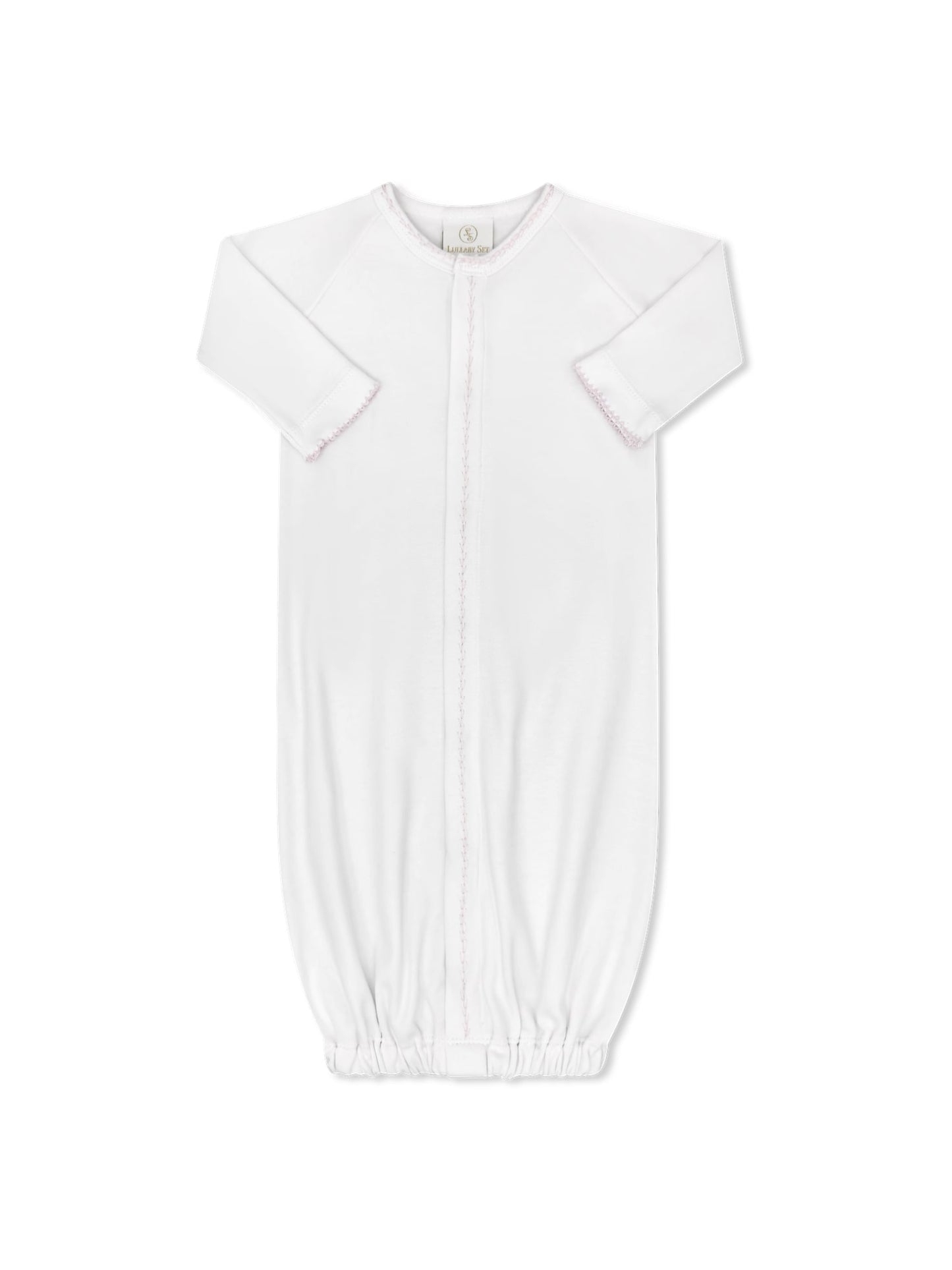 Snuggle Me Saque Park White with Pink Featherstitching