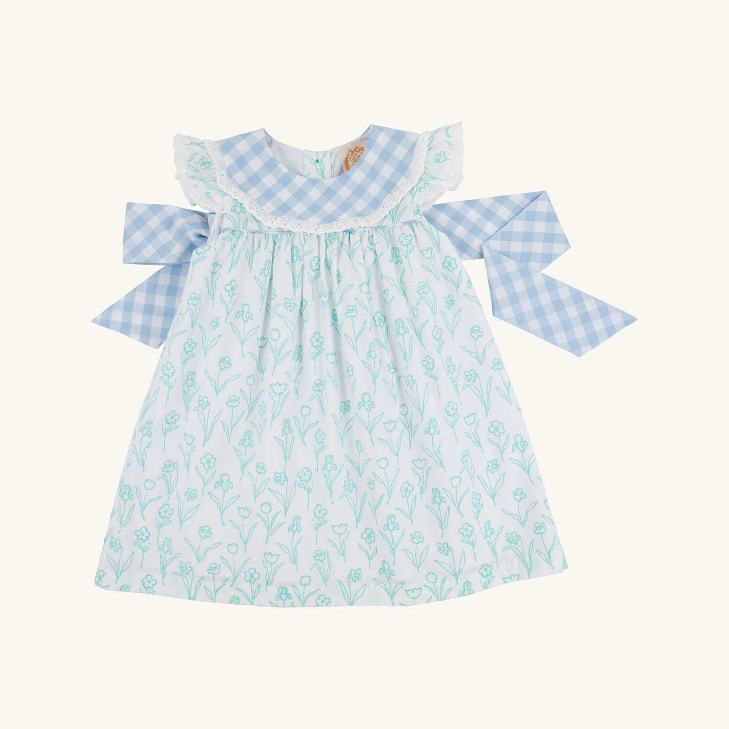 Franny Frock Broadcloth Franklin Flowers/Barrington Blue Check