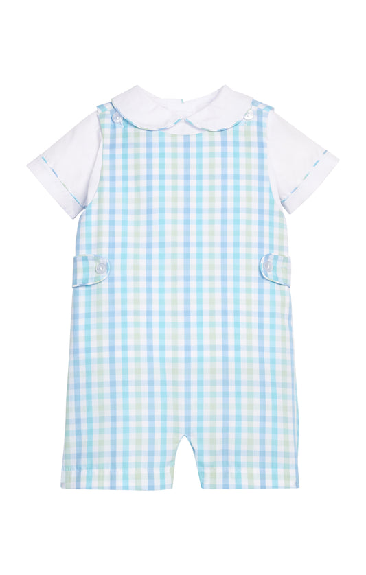 Button Tab John John Set Briarcliff Plaid