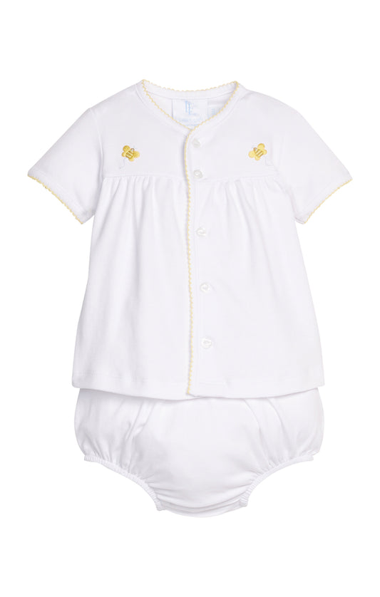 Pinpoint Layette Knit Set Bee