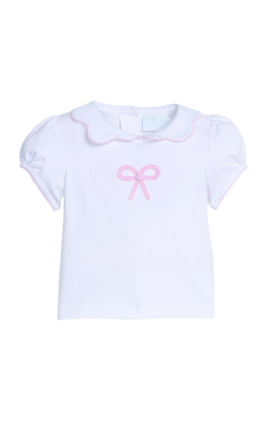 Crochet Peter Pan Blouse Pink Bow