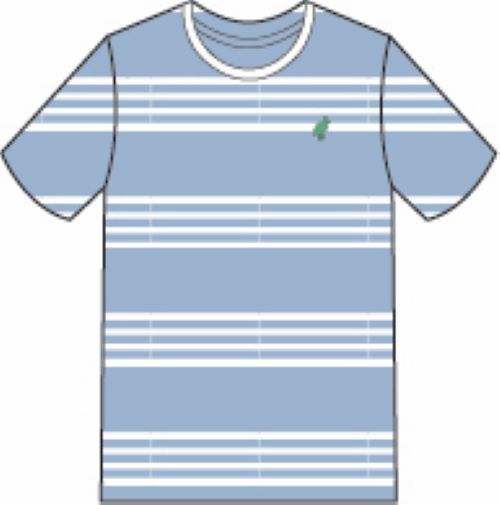 Carter Crewneck Saddle Ridge Stripe Sarasota Sky/Worth Ave White/Gibson Island Green