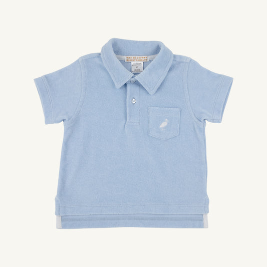 Prim and Proper Polo Terrycloth Beale Street Blue/Worth Ave White