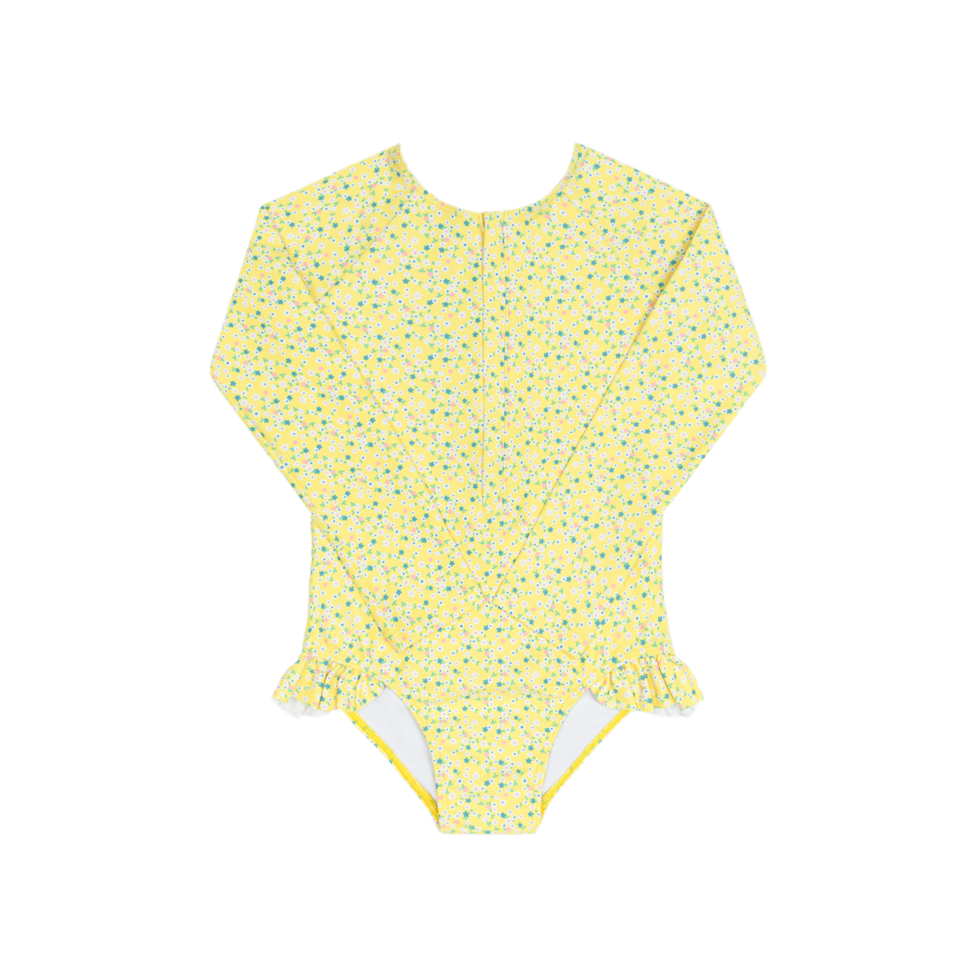 Girls Petite Fleur Front Zip Rashguard One Piece