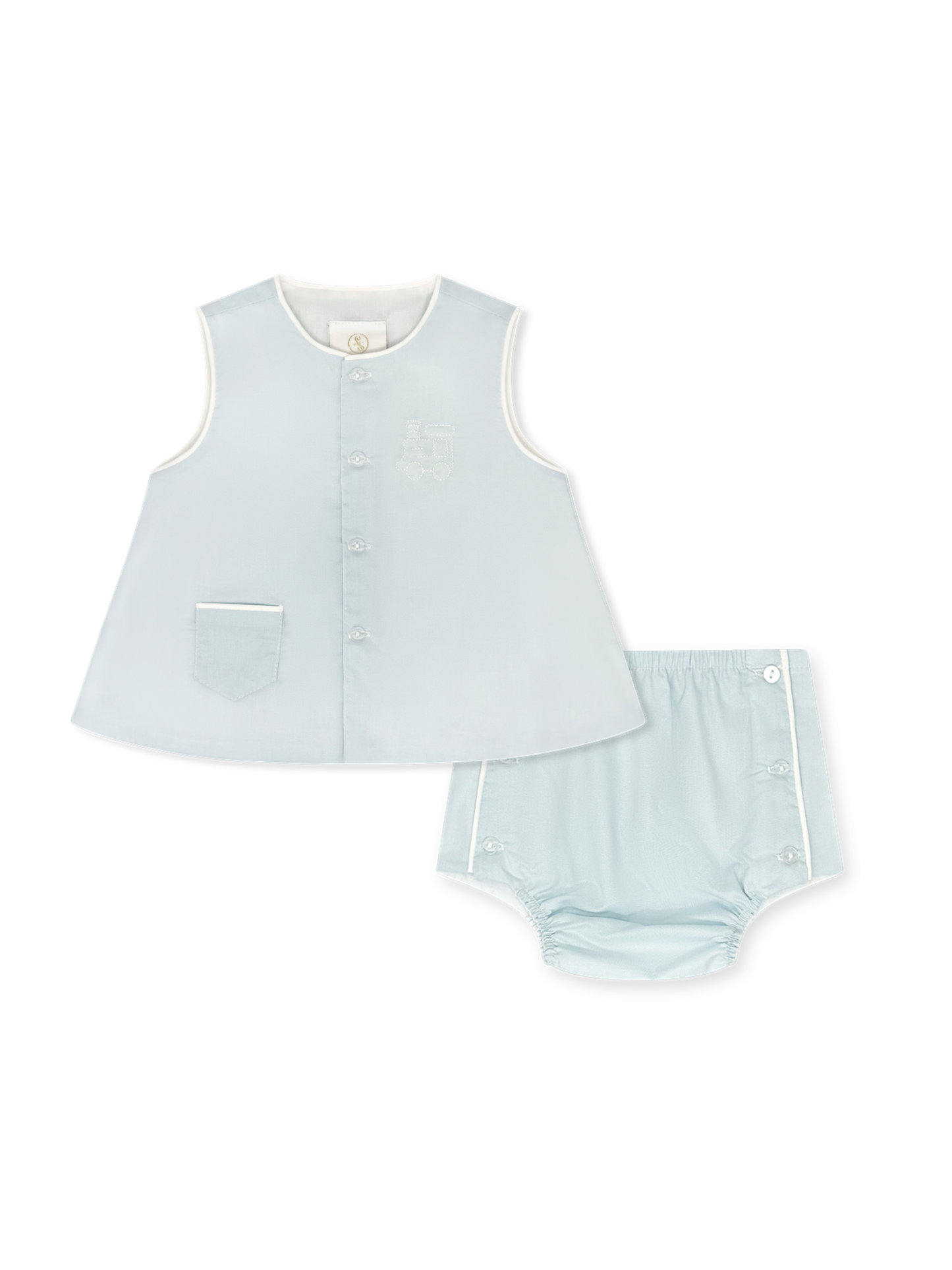 Mason Diaper Set Blessings Blue Train