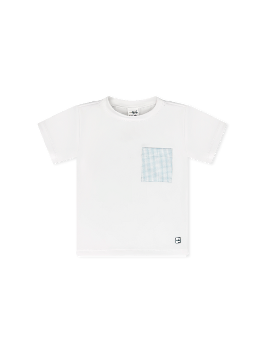 Charlie Shirt Pure Coconut/Cotton Candy Blue Minigingham