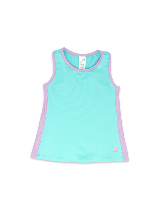 Drew Tank Totally Turquoise/Petal Purple Side and Trim