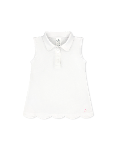 Gabby Scallop Shirt Pure Coconut with Scallop Bottom