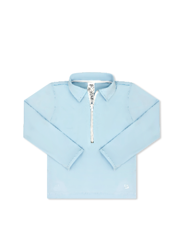 Henry Half Zip Cotton Candy Blue/Pure Coconut