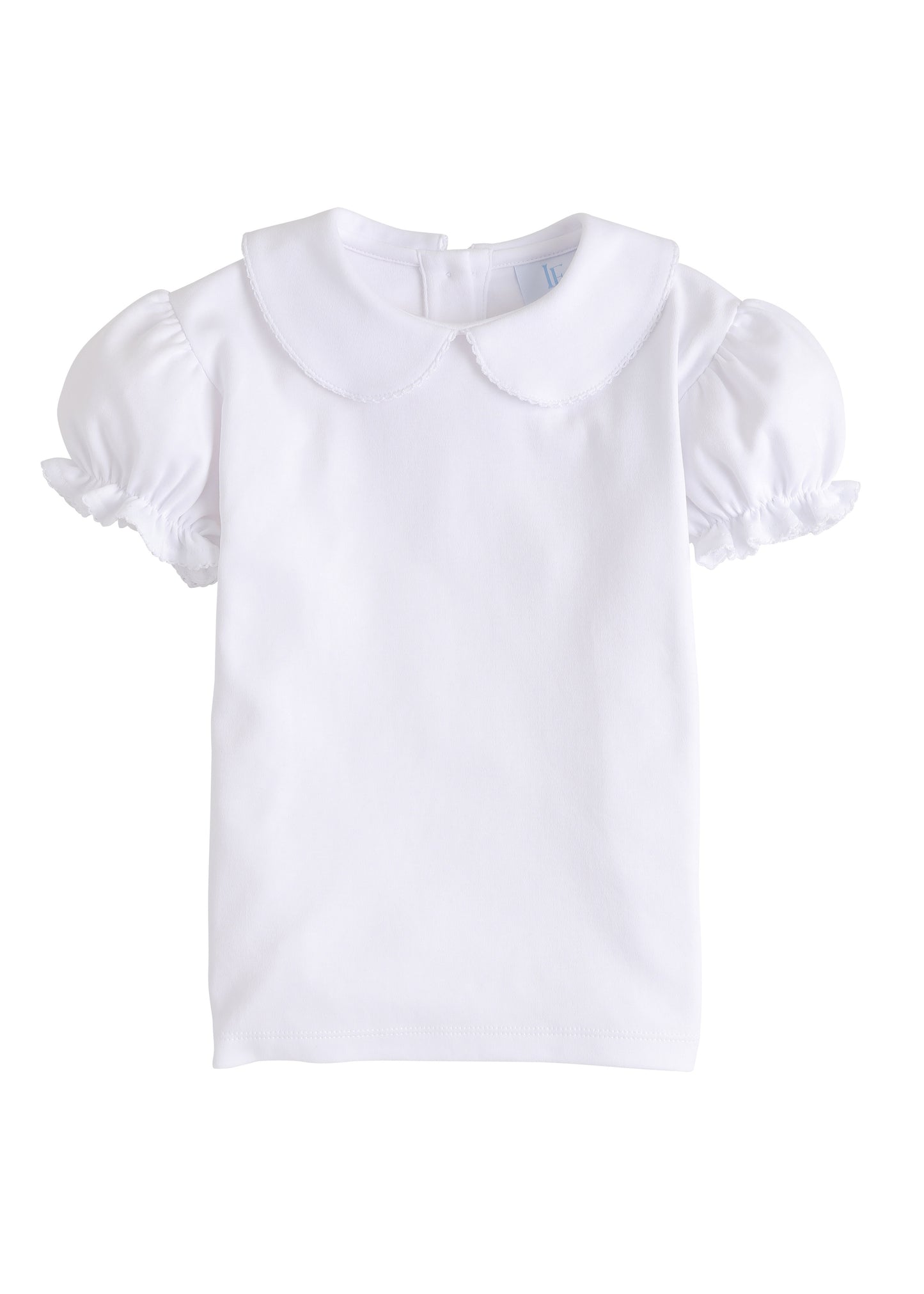 Girl's Short Sleeve Peter Pan Blouse  White