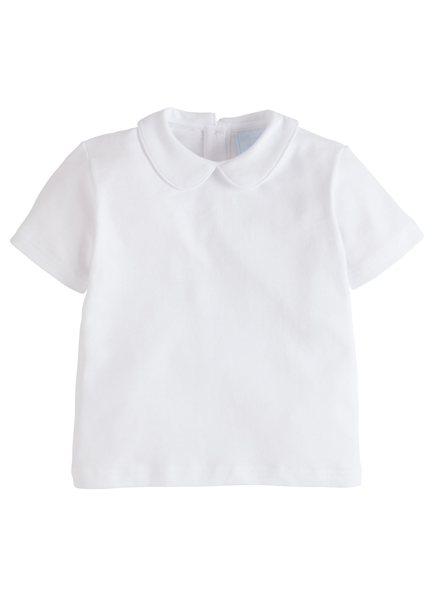 Piped Peter Pan Short Sleeve White
