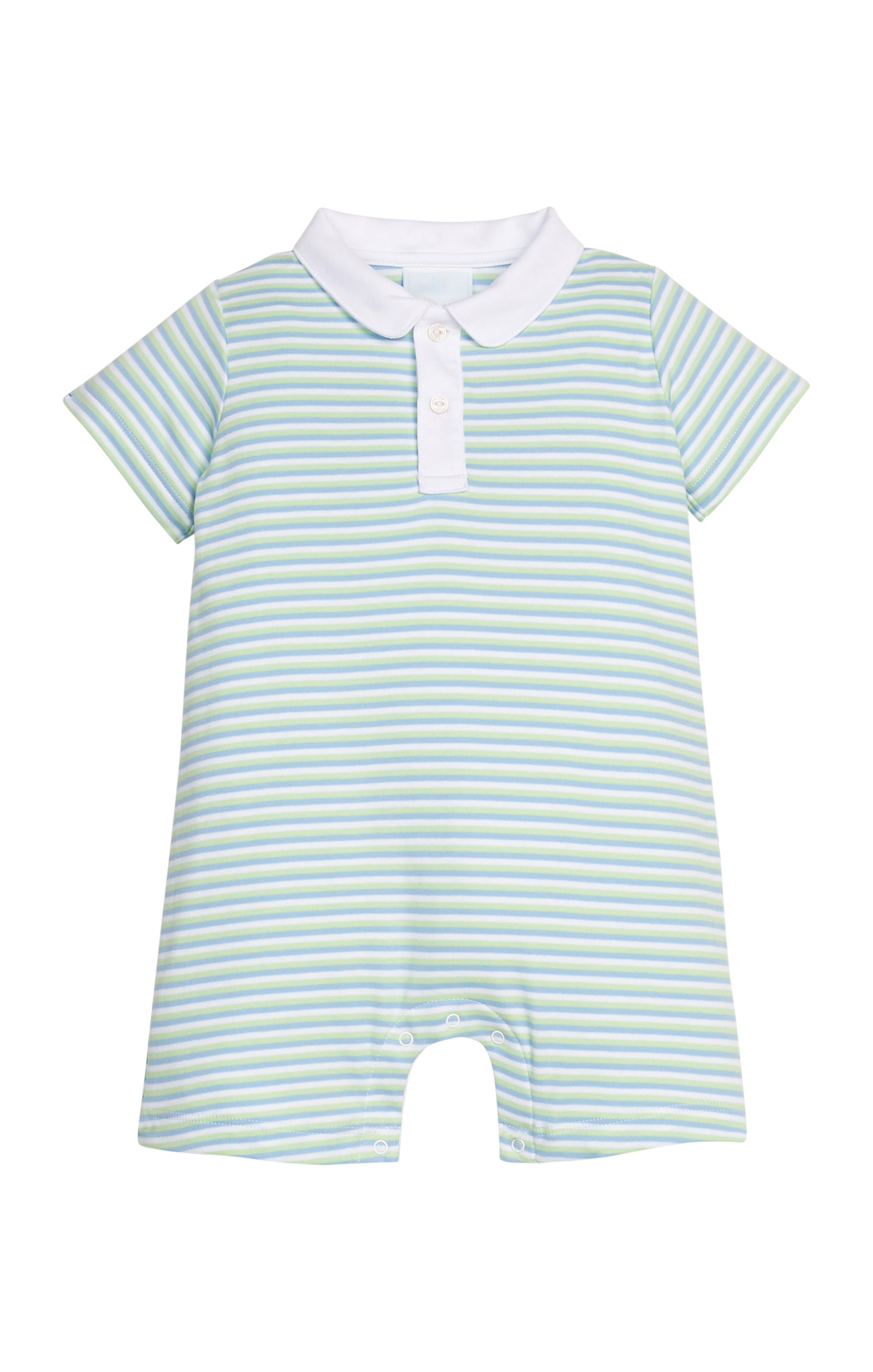 Peter Pan Polo Romper Greenview Stripe