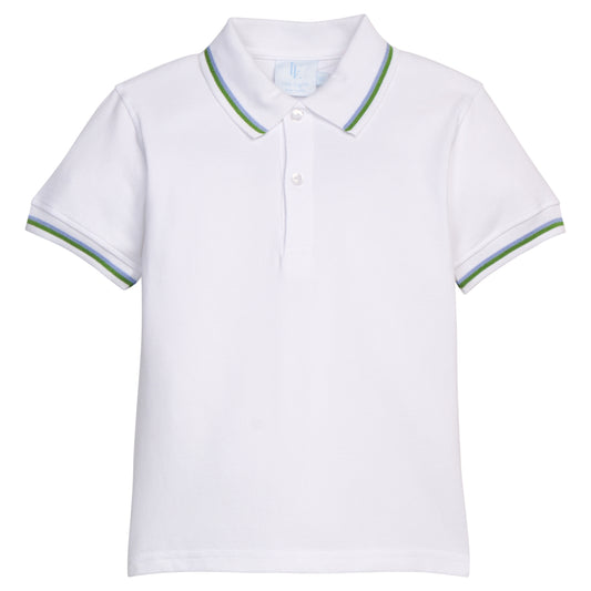 Short Sleeve Tipped Polo  Blue Green