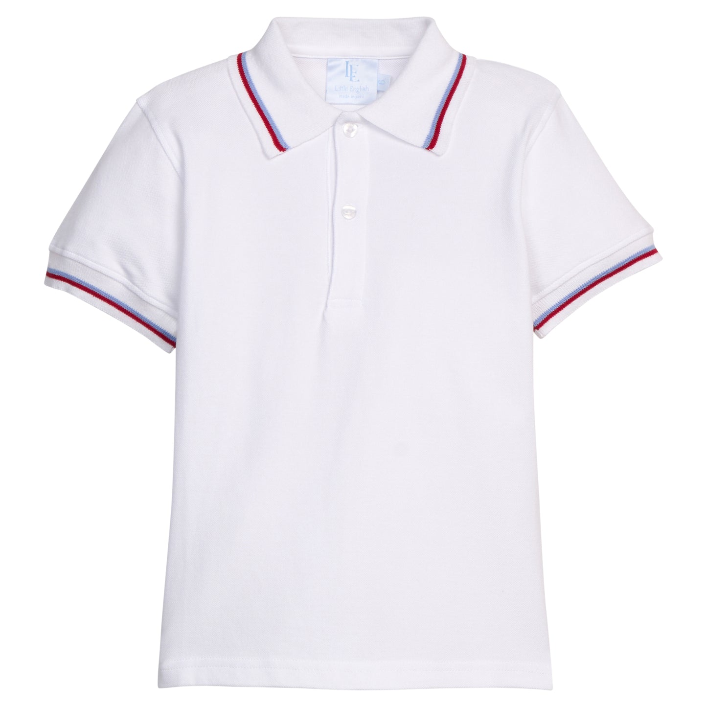 Short Sleeve Tipped Polo Blue Red