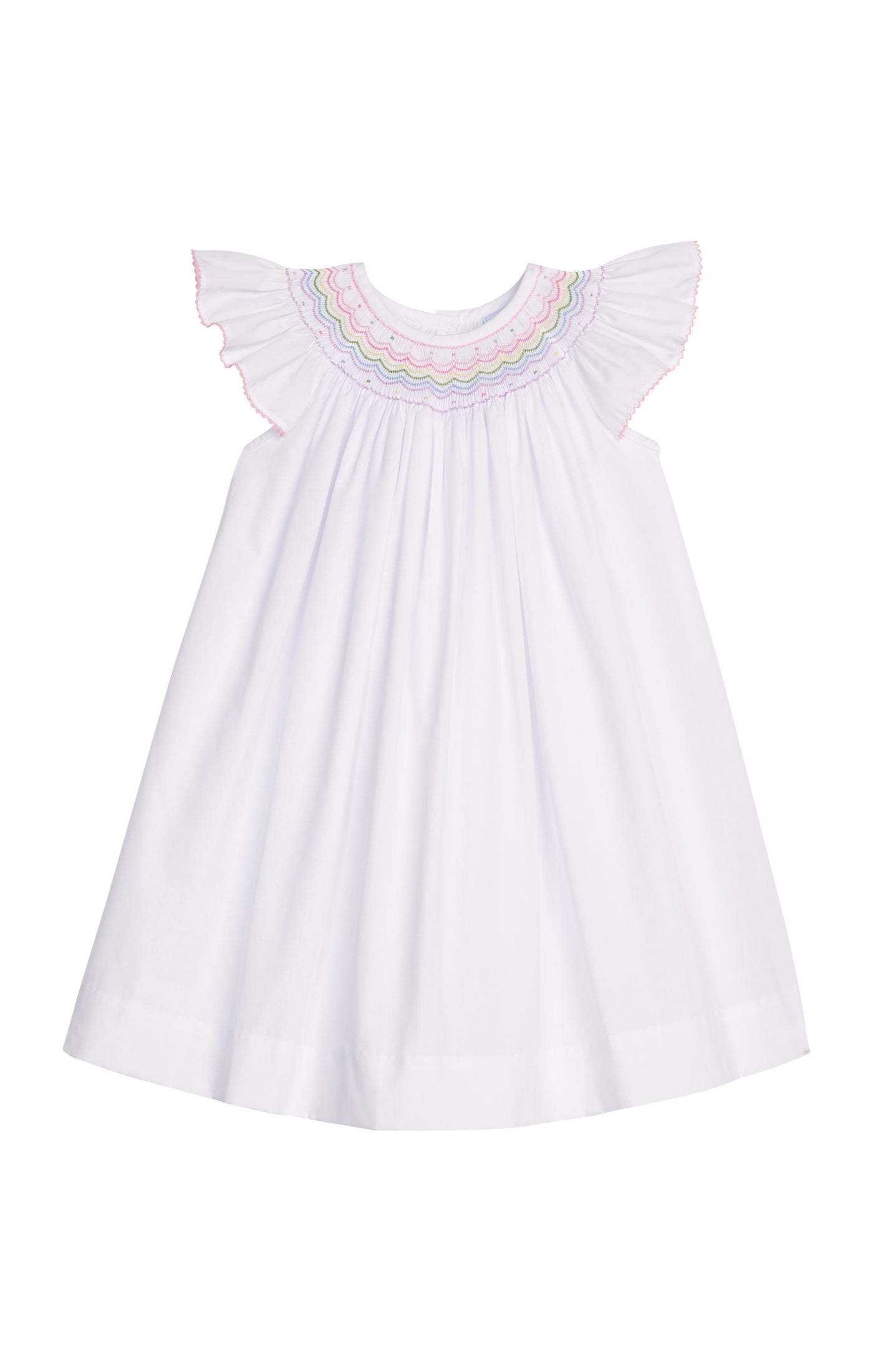 Smocked Bishop Dress Rainbow