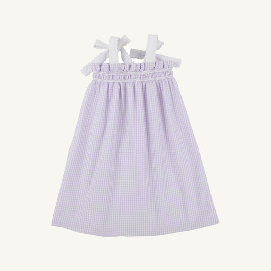 Laineys Little Dress Woven Yarn Lauderdale Lavender Gingham/Worth Ave White