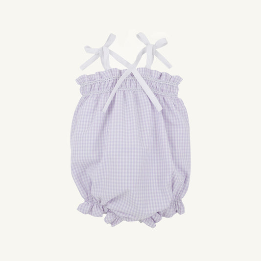 Rosey Romper Woven Yarn Lauderdale Lavender Gingham/Worth Ave White