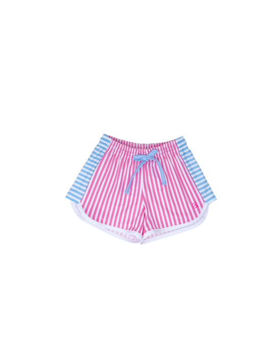 Annie Short Flamingo Pink Stripe/Totally Turquoise Stripe