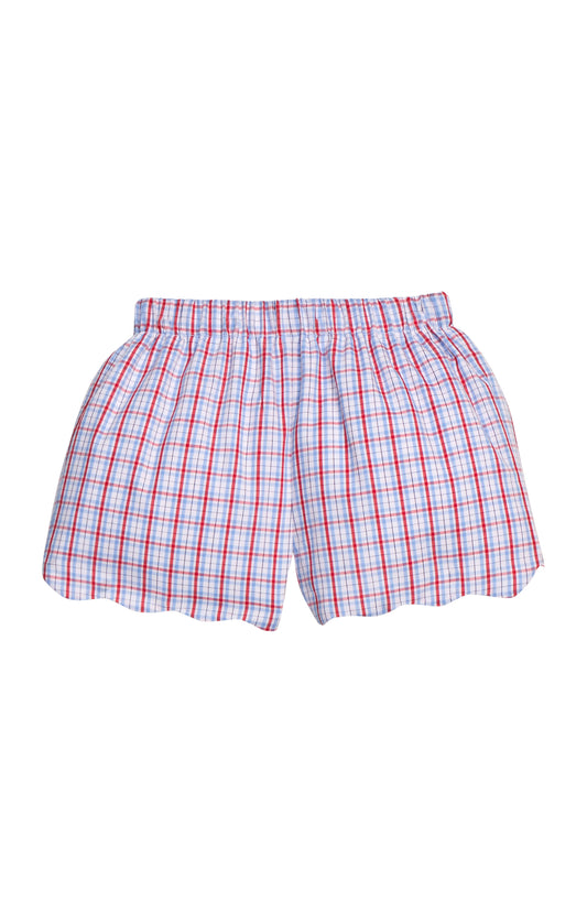Scallop Short Patriotic Plaid
