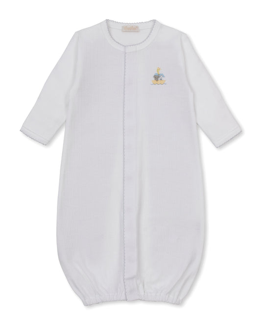 Noah's Journey Hand Embroidered Gown White & Silver