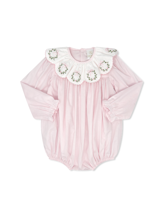 Chloe Bubble Blessings Pink Batiste Wreath Embroidery