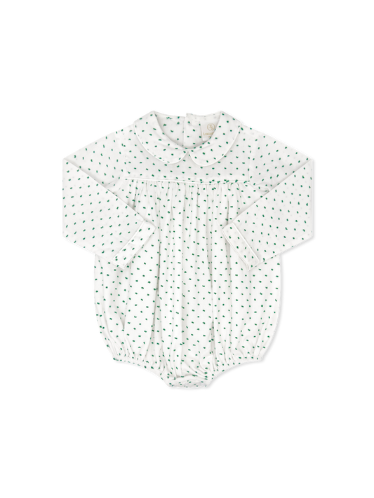 Covington Bubble Long Sleeve Mistletoe Green Swiss Dot