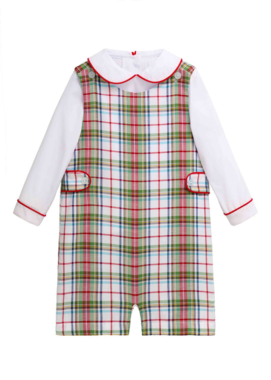 Button Tab John John Set Douglas Plaid