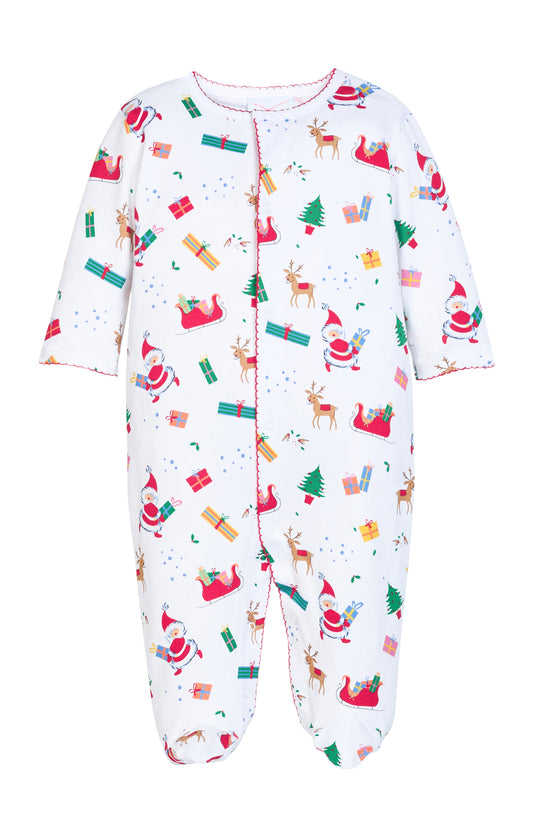 Printed Footie Vintage Christmas