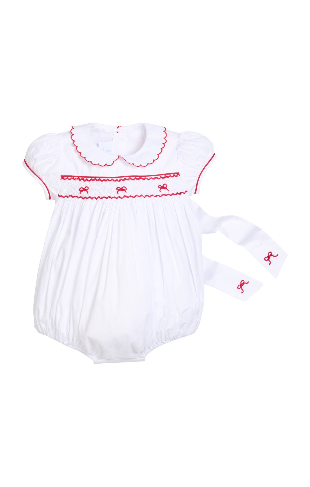 Smocked Louisa Bubble Red Bow
