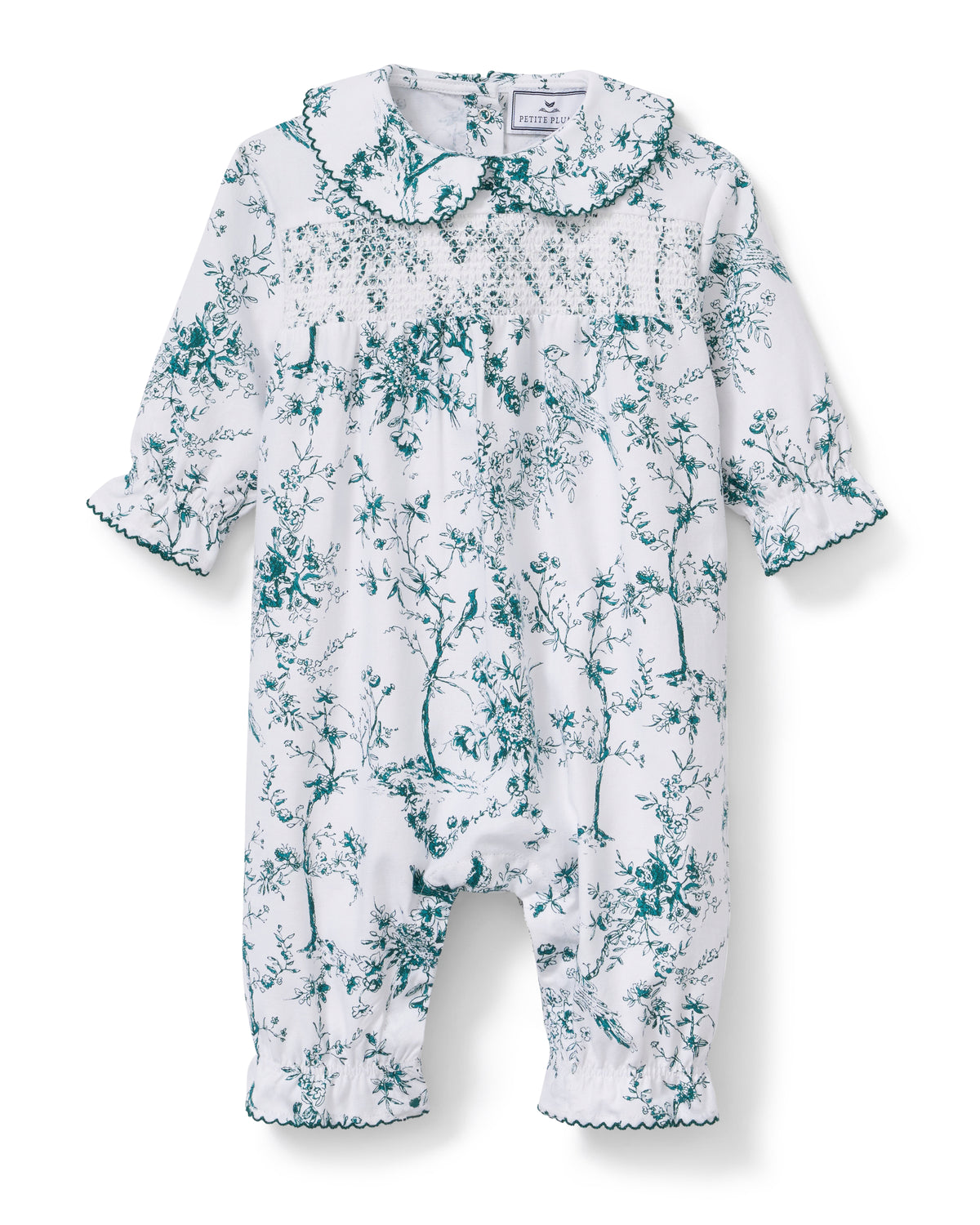 Baby's Twill Sabine Romper Evergreen Timeless Toile