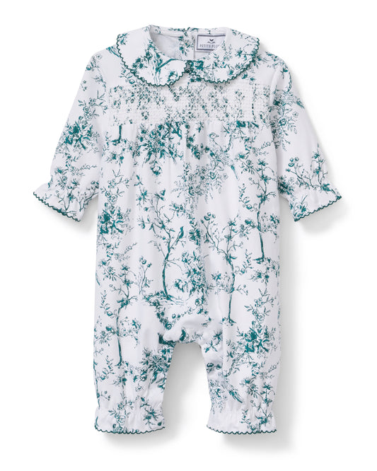 Baby's Twill Sabine Romper Evergreen Timeless Toile