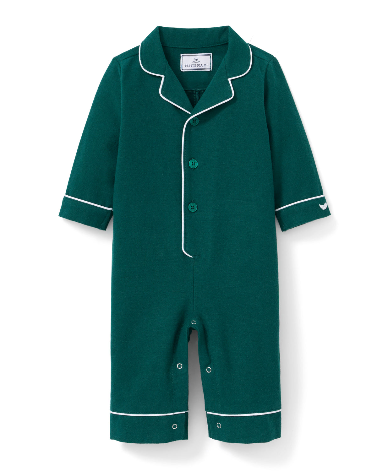 Baby's Flannel Classic Romper Hunter Green