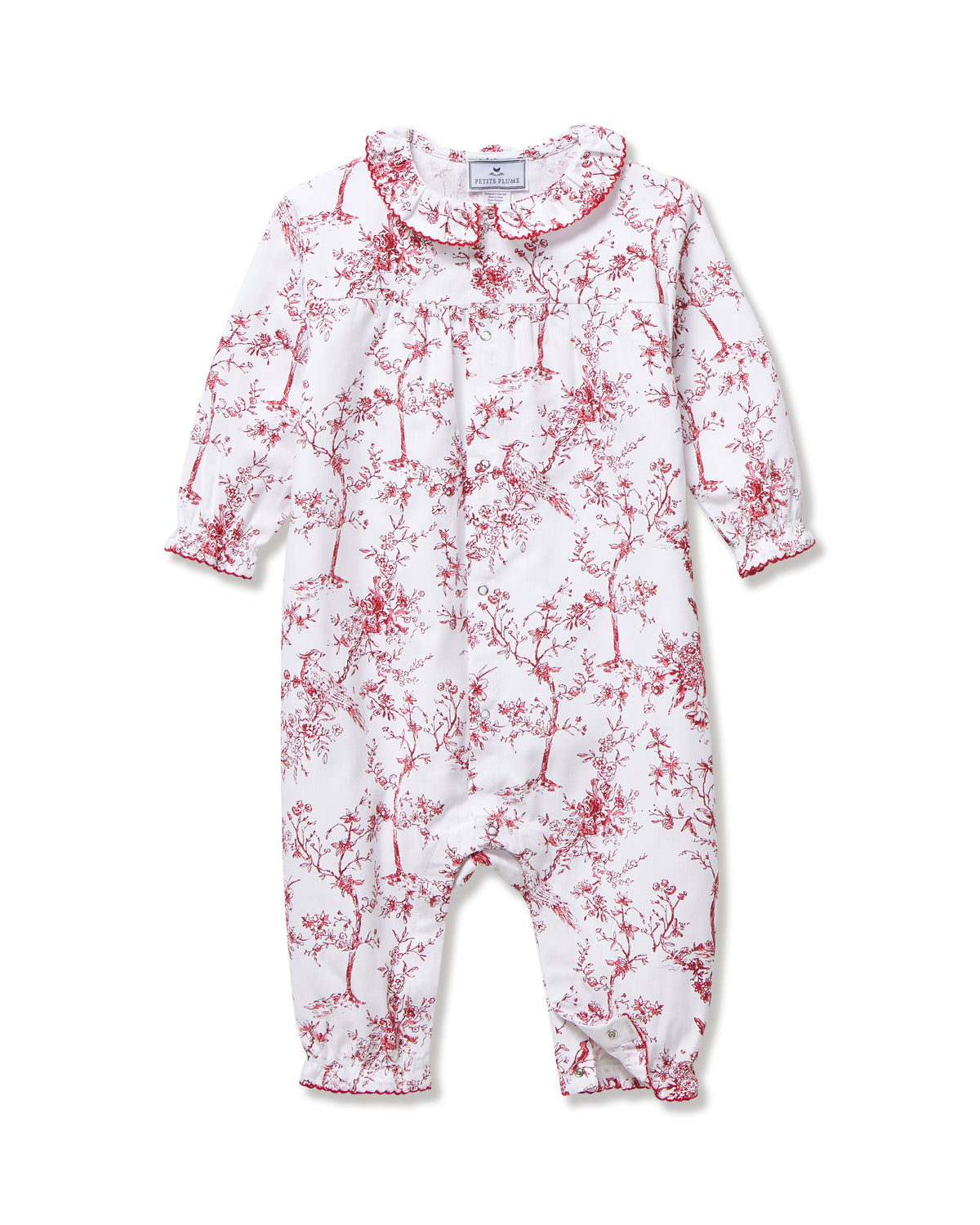 Baby's Twill Madeline Romper Red Timeless Toile