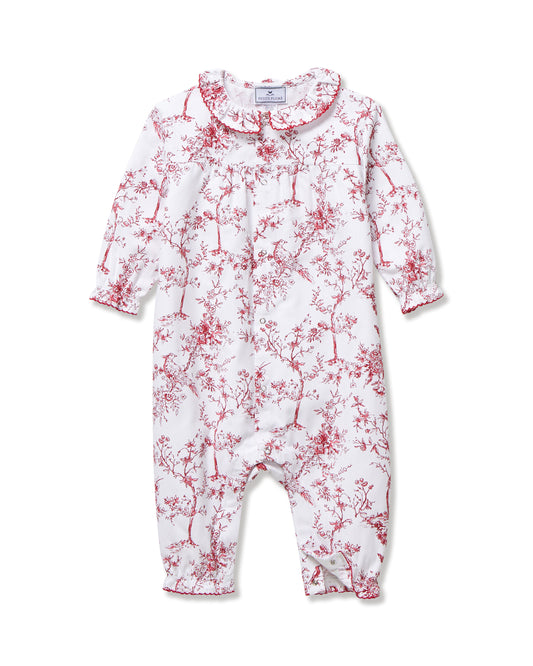 Baby's Twill Madeline Romper Red Timeless Toile