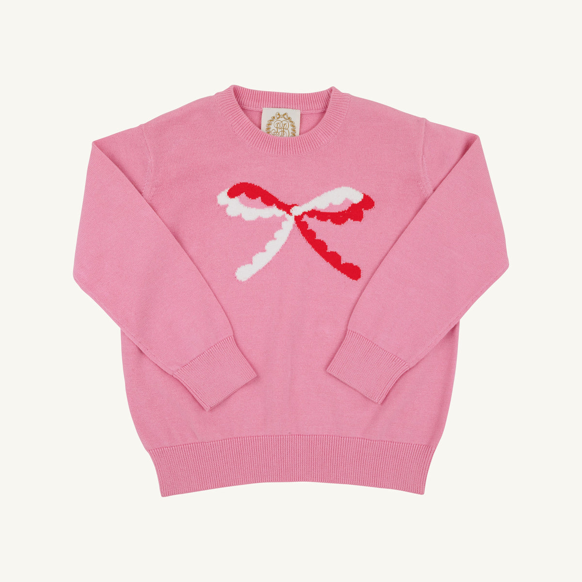 Isabelle's Intarsia Sweater Hot Pink Bow