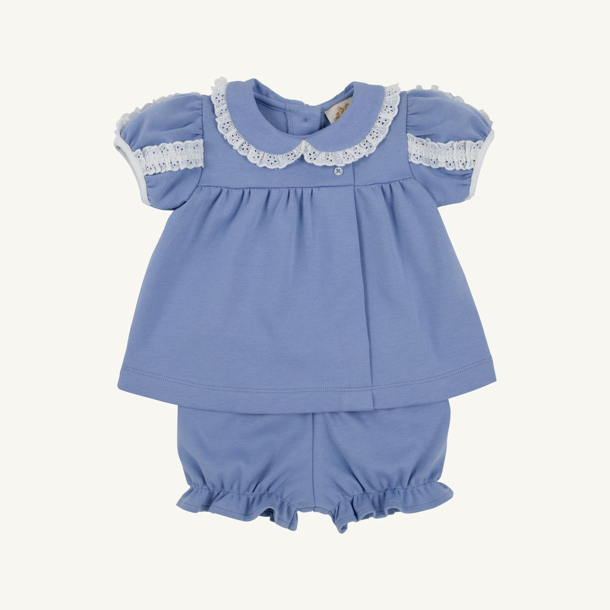 Mary Baker Bloomer Set Periwinkle & White