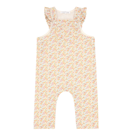 Marigold Floral Corduroy Overalls