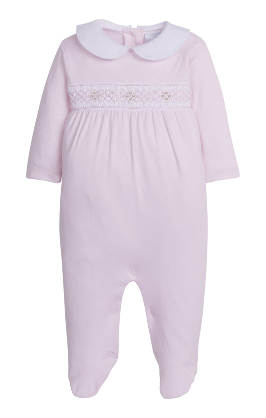 Smocked Footie Pink Geo