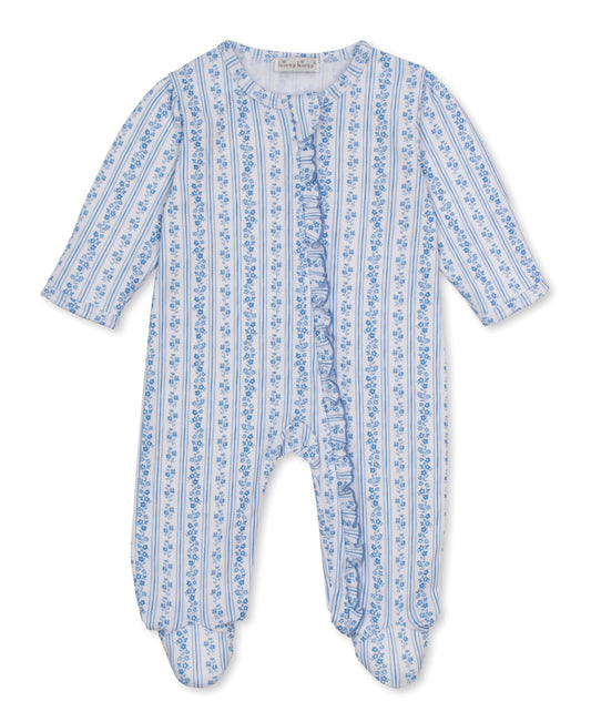 Watercolor Floral Footie Blue