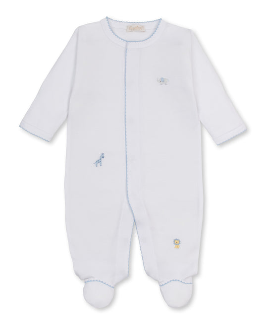 Jungle Hang Out Footie White & Light Blue