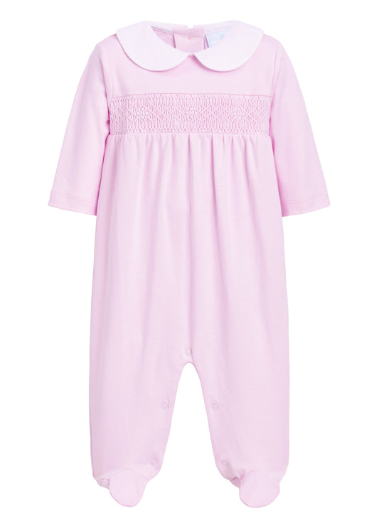 Welcome Home Smocked Footie Pink