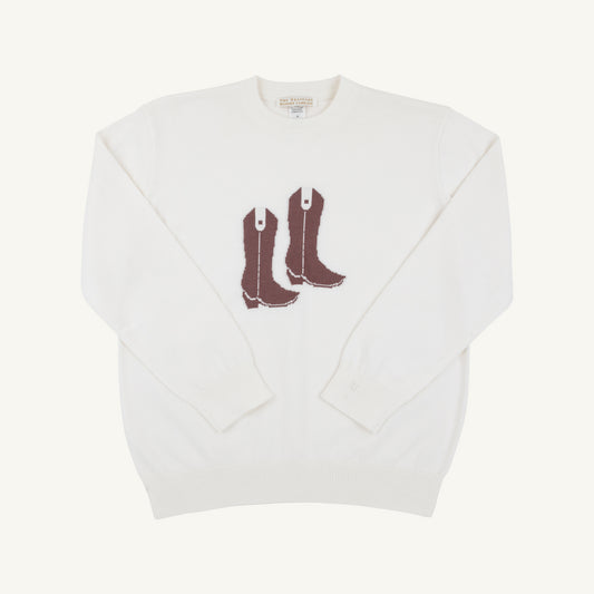 Isaac's Intarsia Sweater Palmetto Pearl Cowboy Boot