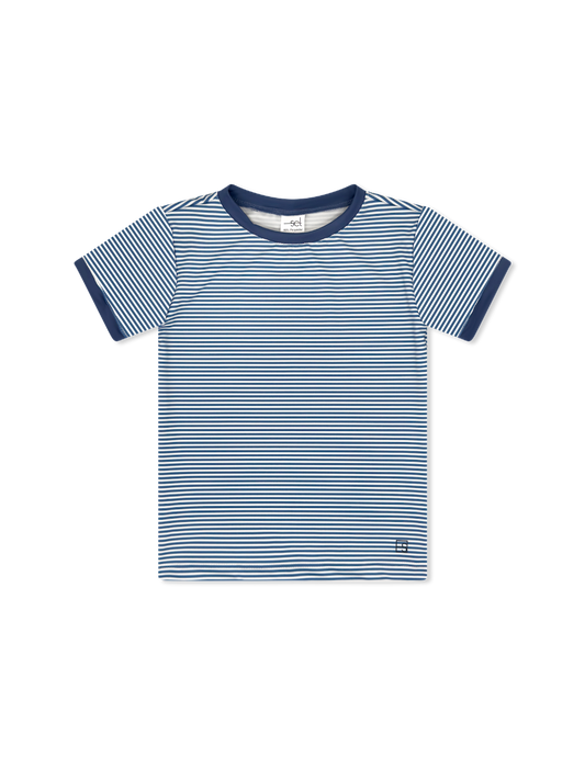 Bradley Basic Tee Baton Rouge Blue Ministripe/Baton Rouge Blue
